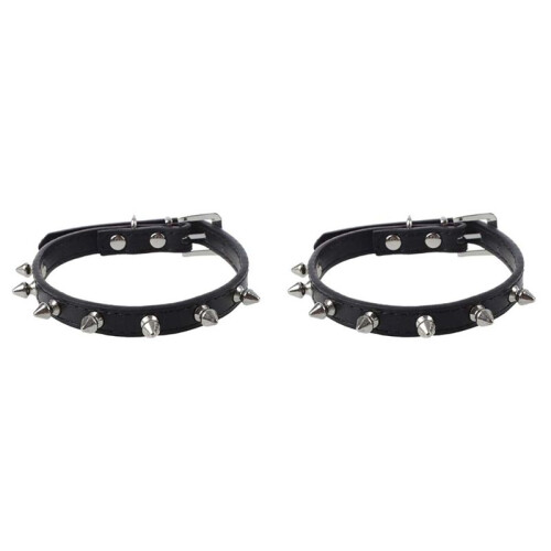 2X Dog Collar Dog Collar Belt Collars Black Adjustable S