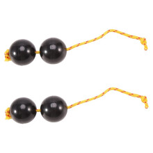 2X Rhythmic ,Egg Shaker Double Gourd Percussion,Kashaka Instrument,Musical  Drum , Shaker Rattle,Black