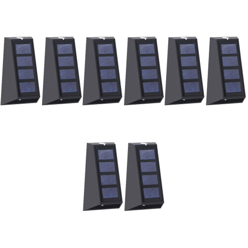 8Pz Solare Da LED Nero Per Giardino Casa Esterno 2