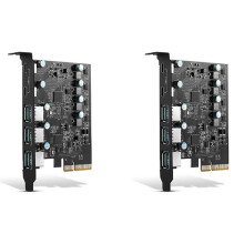2X PCIe to USB 3.2 Gen 2 Card with 10Gbps Bandwidth 5-Port (3X USB-A -2X USB-C) Converter PCIE Splitter for Windows 10/8