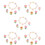 5Set Gioielli Per Bambina Set Anelli Fiore Bracciale Perline Colorate 10