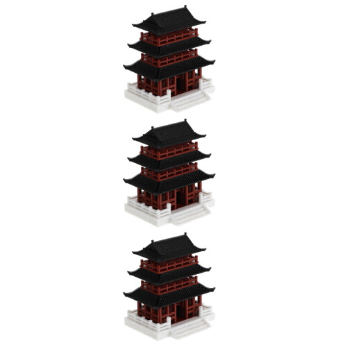 3Stk Kunststoff Asiatisches Gartenzubehör 1