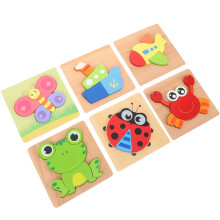 12Pz Puzzle in Legno Per Bambini Da 1 A 3 Anni Colorati E Didattici