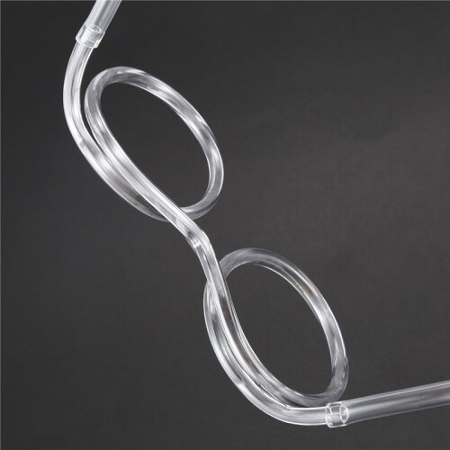 5X Glasses Shape Straw to Drink - Clear 1