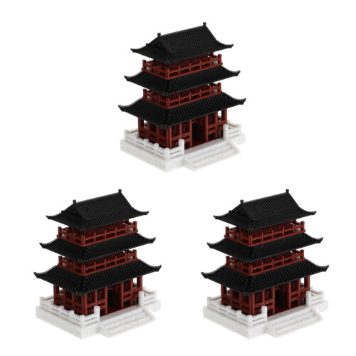 3Stk Kunststoff Asiatisches Gartenzubehör 2
