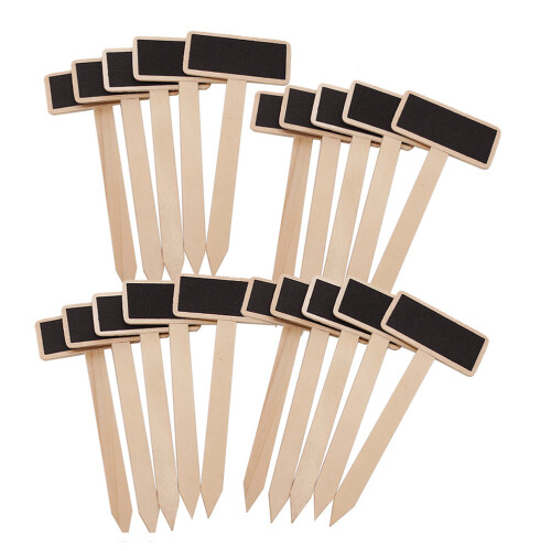80Pz Mini Lavagne Nere Con Base Legno Per Note E