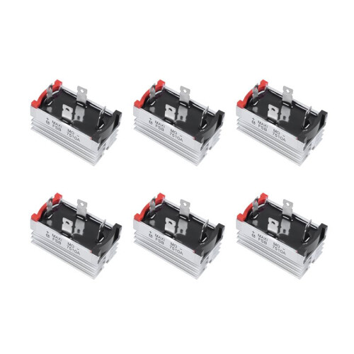6X Aluminium Kuehlkoerper Basis Einphasen Brueckengleichrichter Diode 75A 1000V 1