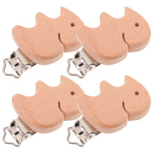 20Pz Porta Ciuccio in Legno Khaki Resistenti Per Uso Baby