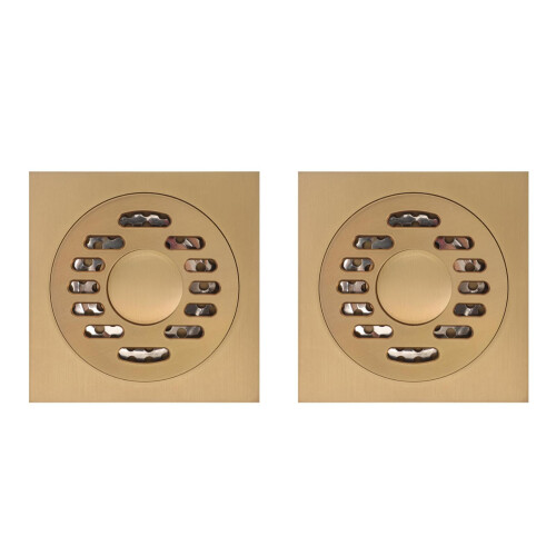2Pz Scarico Pavimento Oro Ottone Rustproof Per Cucina Garage 2