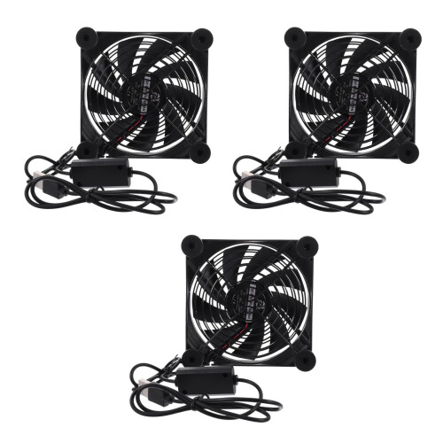 3Pz Ventola Raffreddamento Pz Router E Decoder Nero Efficienza 2