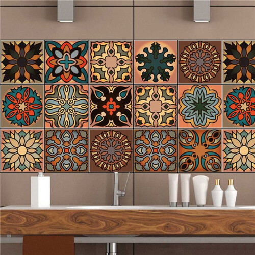 80 Pcs 3D Multi Moroccan Self-Adhesive Bathroom Kitchen Wall Stair Tile Sticker 2