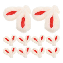 20Pz Decorazioni Bambina Rosse Orecchie Coniglio Tessuto DIY