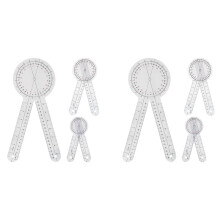 6-Delad Goniometer 6/8/12 Tum Arbetsterapi Gradskiva Verktyg för Mätning Av Vinkellinjal 360 Grader Universal