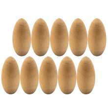 30Pz Uova Simulazione Legno Beige Per Bambini Giochi E Decor