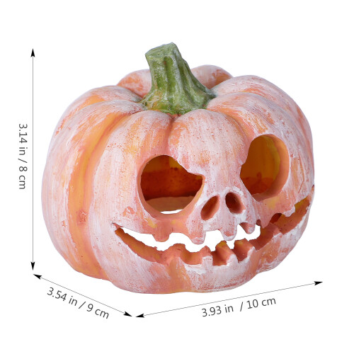 2Pz Zucca Resina Arancione Decor Per Acquari Piccoli 1