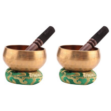 2X Nepal Handmade Copper Tibetan Bowl Yoga Meditation Chanting and Buddhist Music Bowl
