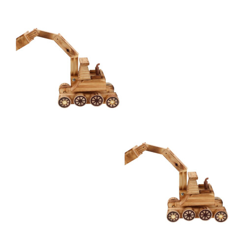 2Pz Escavatore in Legno E Decorativo Per Bambini 1