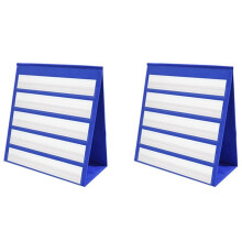 2X Desktop Pocket Chart Double-Sided and Self-Standing  Pocket Chart Stand for Individual or Small Group (43X 33cm)