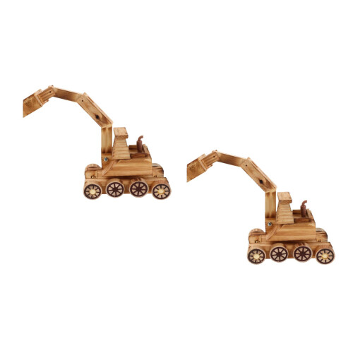 2Pz Escavatore in Legno E Decorativo Per Bambini 2