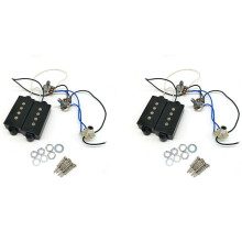2X Conjunto de Captadores de Guitarra Elétrica para Guitarra Elétrica para Baixo PB 4 Cordas Braço e Ponte