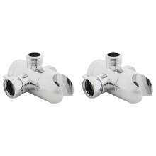 2X 3 Way Shower Diverter with Hand Shower Cradle Faucet Overhead Spray Shower Arm Tee Splitter Boom Adapter