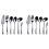 12-Piece Serving Flatware Silverware Set, Serving Utensil Set,Include Cake Server, Slotted Serving Spoon Black 1