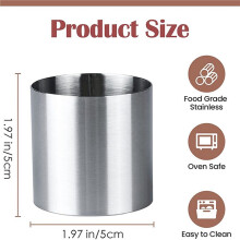 30 Pieces Stainless Steel Mousse Rings Round Biscuit Cutter Cake Mold Kitchen Baking Pastry Tool for Tart,Fondant,Etc