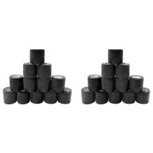 24 Pcs Black Elastic Self-Adhesive Bandage 5 cm Sports Fixed Elastic Bandage for Sports Injuries and Pet Treatment