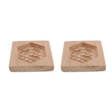 2X Cookie Mold Shortbread Mold Wooden Biscuit Cutter Cookie Mold Cutter Gingerbread Biscuit Shortbread Mold(Bee)