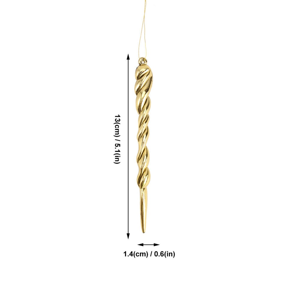 60Szt ZłOte Dekoracje Lodowe Plastikowe Zawieszki Do Drzwi I Okna Xmas-image