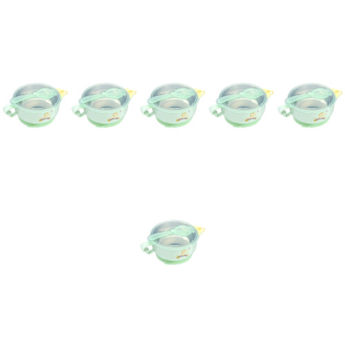 6Conjuntos Kit De Bowls Para Do Bebê Verde 2