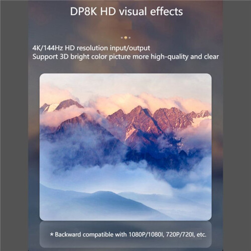 2X Active Standard DP1.4 to -Compatible 2.1 Adapter, Dp to -Compatible Cable Converter, Support 8K@60Hz 1