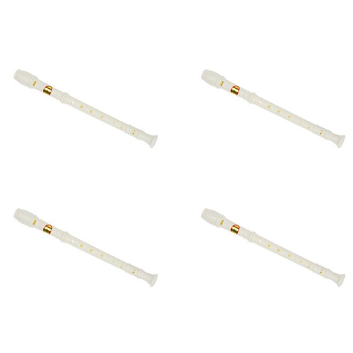 4X Students  Plastic 8 Holes Flute Recorder W Cleaning Stick