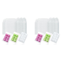 60 Packs Wax Melt Clamshells Molds,Wax Melt Clamshells Wax Melt Love Heart Tray Containers for Wickless Wax Melt Candles