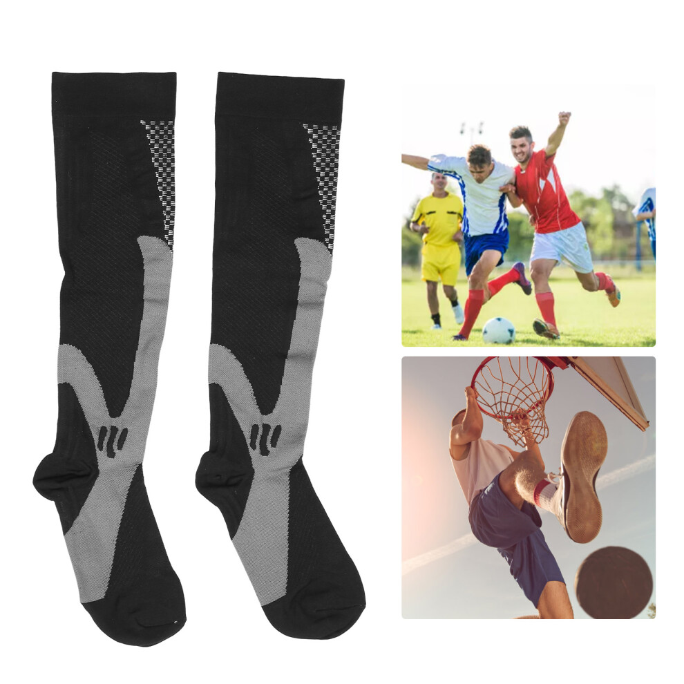 Soft Nylon Elastic Calf Compression Socks L XL - Improve Circulation