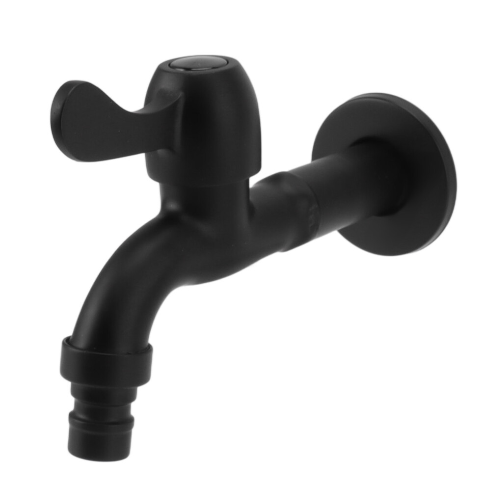 Durable 304 Stainless Steel Wall Faucet Black Finish For Kitchen & Outdoor 7901371172125
