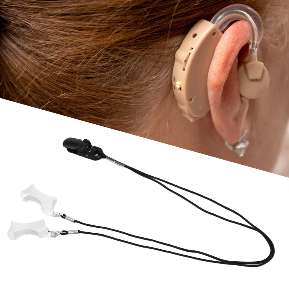 Sound Aid Lanyard Clip BTE Protector for Elderly & Kids, Black