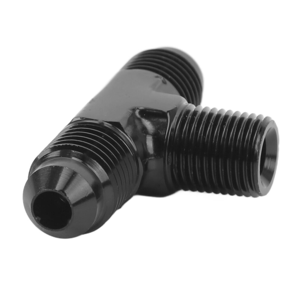 Aluminum Alloy 3-Way T Adapter Fitting, 4An To 1/8 Npt Black 9361371171890