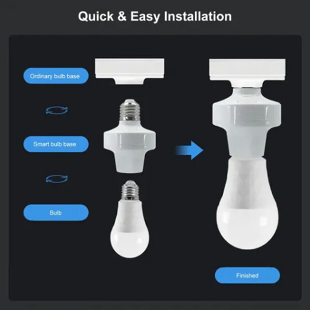 Wifi E27 Smart Light Socket, Remote Control, Voice Support, 6.6X6.6x9.2cm 4371371172365