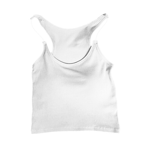 Ελαφρύ μπλουζάκι Cami Tank, κομψό, casual, αναπνεύσιμο, με τιράντες, αμάνικο, κοντό τοπ 1