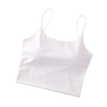 Top corto da donna, canotta leggera e traspirante con reggiseno integrato a supporto leggero, scollo quadrato, schiena scoperta, senza maniche,
