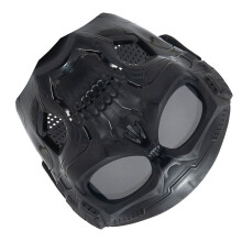 Skull Shape Motorcycle Goggles Mask Offroad Racing Goggles, Adjustable Strap, Black Grey Lens