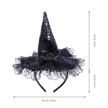 2Stk Halloween Hexenhut Kinder Haarreif Schwarz Verstellbar Für Feiern