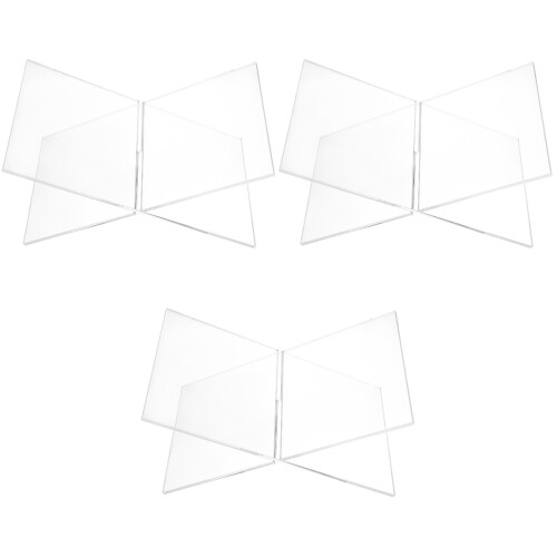 3Stk X-Form Buchhalter Transparent Acryl Vielseitiger Desktop 2