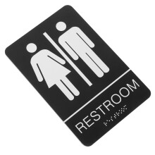 4Stk Unisex Badezimmerzeichen Acryl Schwarz Selbsthaftend Türschild
