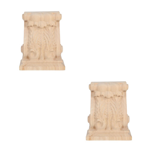 2Stk Handgeschnitzte Regalwinkel Massivem Khaki 1