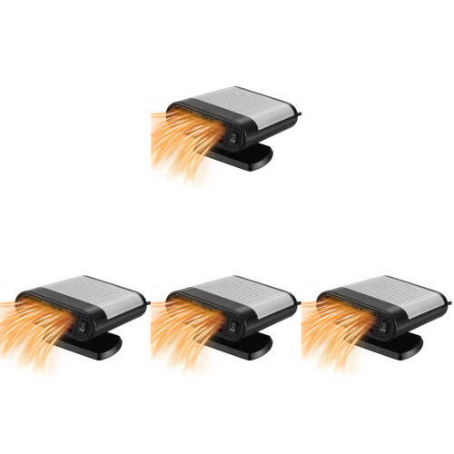 4Stk Auto Heizlüfter & Defroster Windschutzscheibe Portable ABS Grau 1