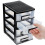 2St Zwarte Lade Organizer Plastic Voor Bureaus Met Transparant Design 7
