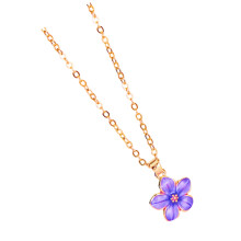 Fashionable Cherry Flower Necklace Multipurpose Jewelry-Purple
