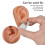 Reusable Silicone Left & Right Dark Skin Tone Piercing Practice Ears, 7.5x5cm 5